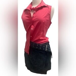 Talbots Sleeveless Button Down Shirt in Pink